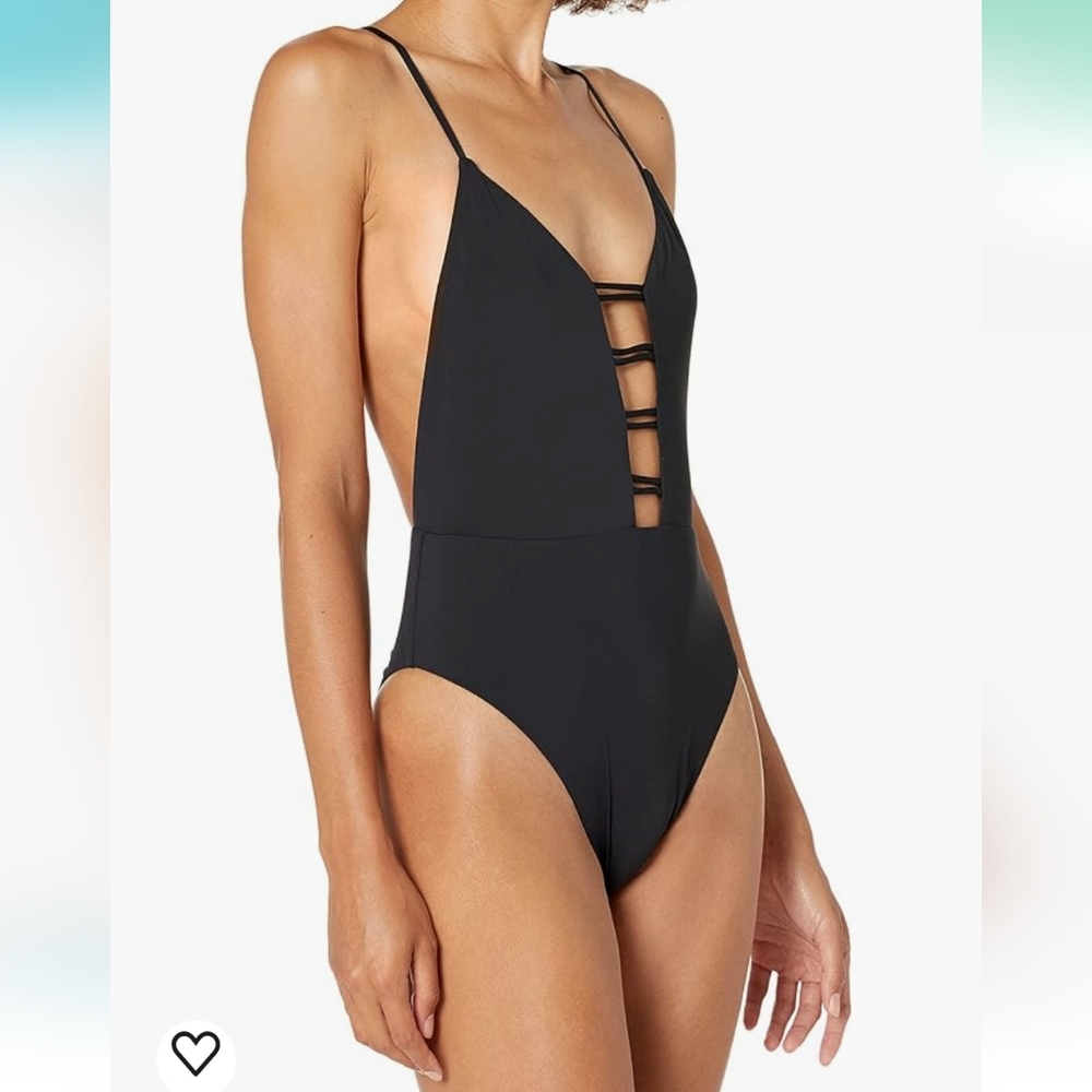 The Bikini Lab. Black One Piece Swimsuit. Size Large. NWT.